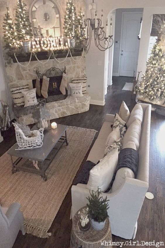 neutral colored Christmas decorations ideas and inspiration