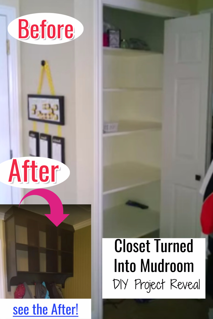Closet Mudroom • Turn a Closet Into a Mini Mudroom (before and after pictures)